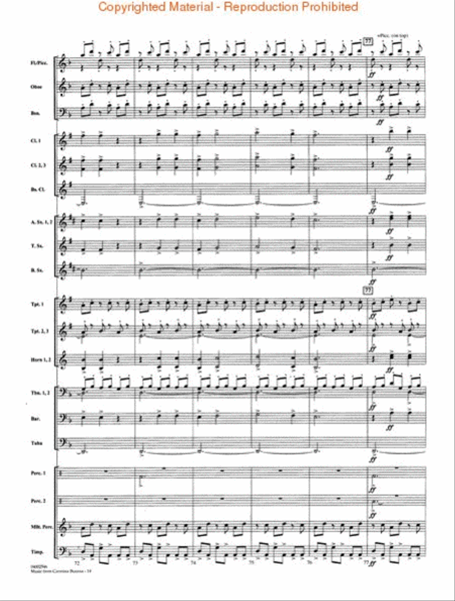 Music from Carmina Burana Concert Band scores gallery preview page 3