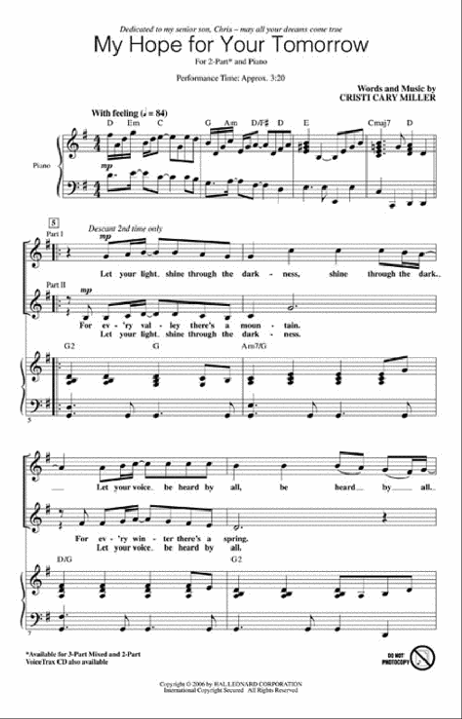 My Hope for Your Tomorrow 2-Part scores gallery preview page 2