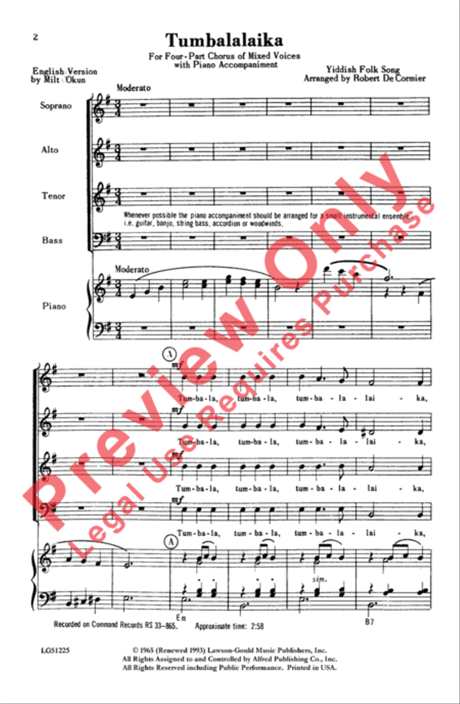 Tumbalalaika Tumbalalaika Choir scores gallery preview page 2