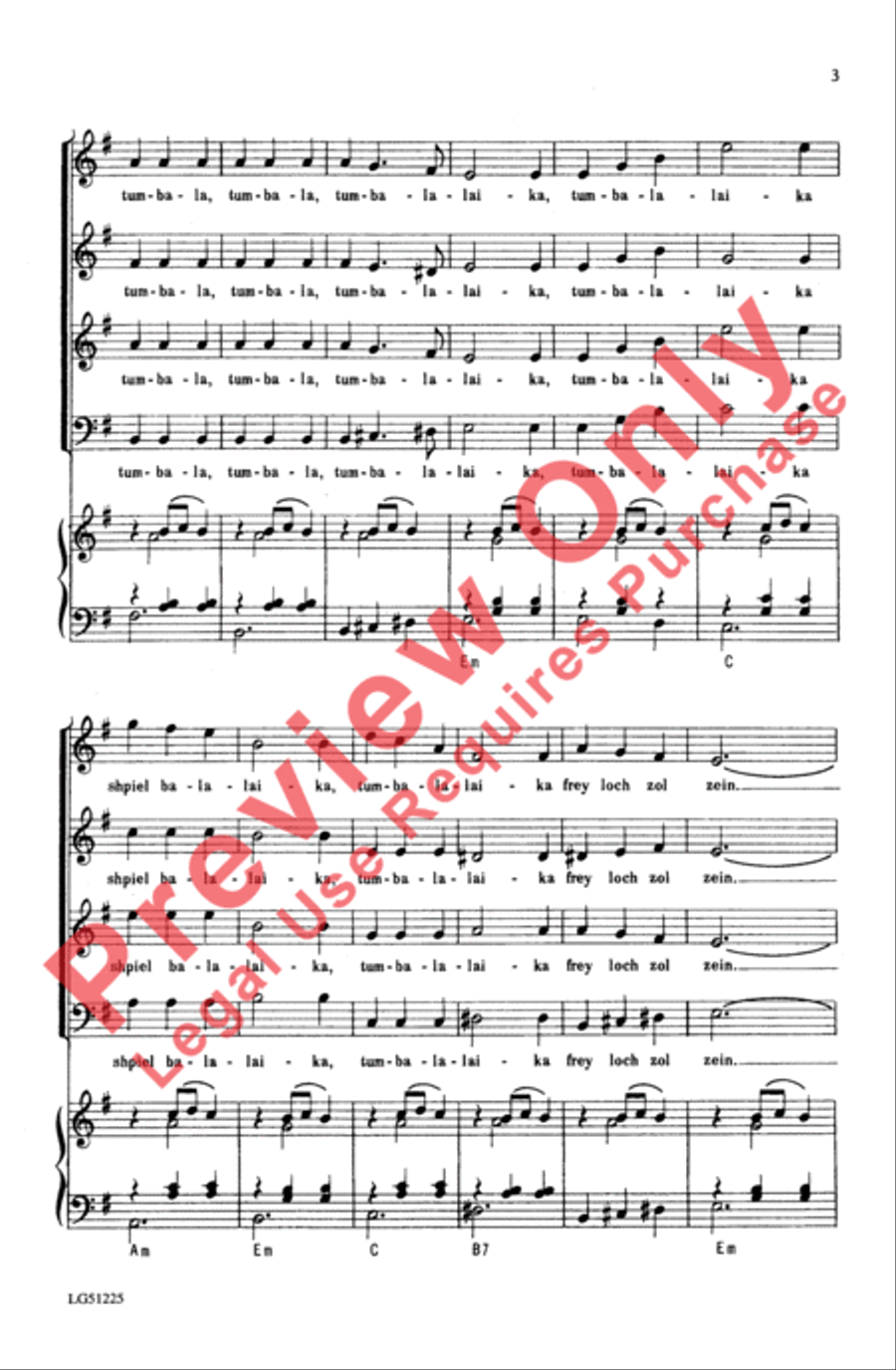 Tumbalalaika Tumbalalaika Choir scores gallery preview page 3