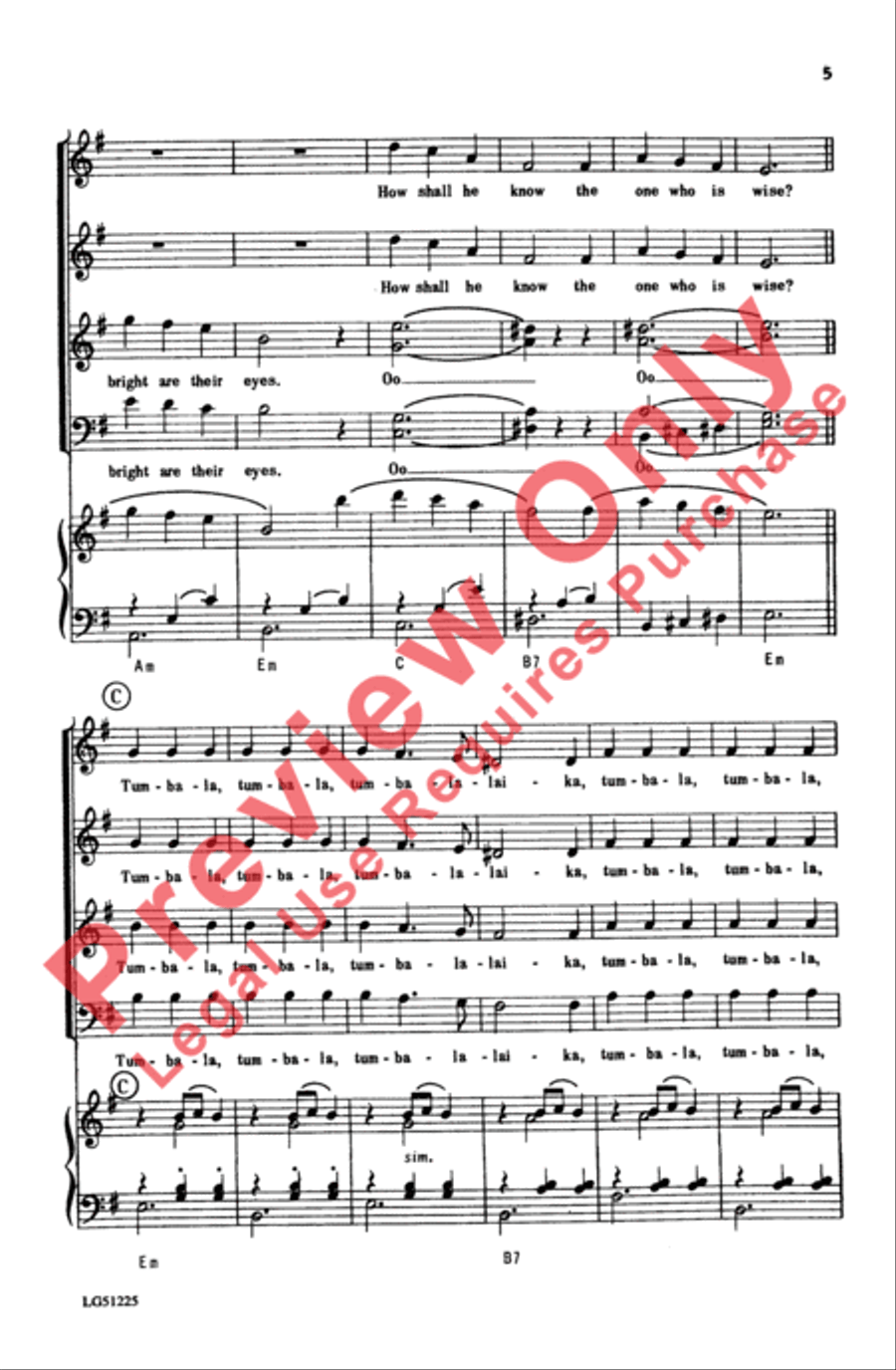 Tumbalalaika Tumbalalaika Choir scores gallery preview page 5
