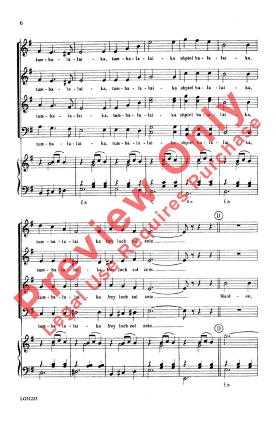Tumbalalaika Tumbalalaika Choir scores gallery preview page 6