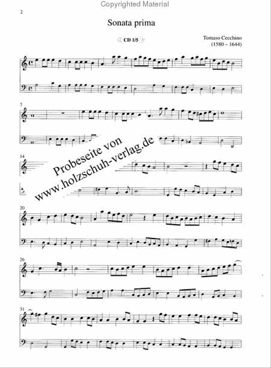 Tomaso Cecchino/Girolamo Frescobaldi Recorder scores gallery preview page 2