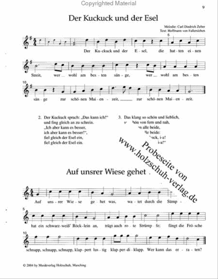 Kinderlieder fur Sopranblockflote und Klavier Soprano Recorder scores gallery preview page 3