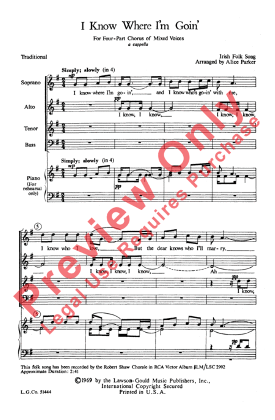 I Know Where I'm Goin' I Know Where I'm Goin' 4-Part scores gallery preview page 2