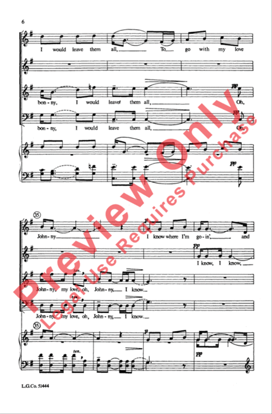 I Know Where I'm Goin' I Know Where I'm Goin' 4-Part scores gallery preview page 6