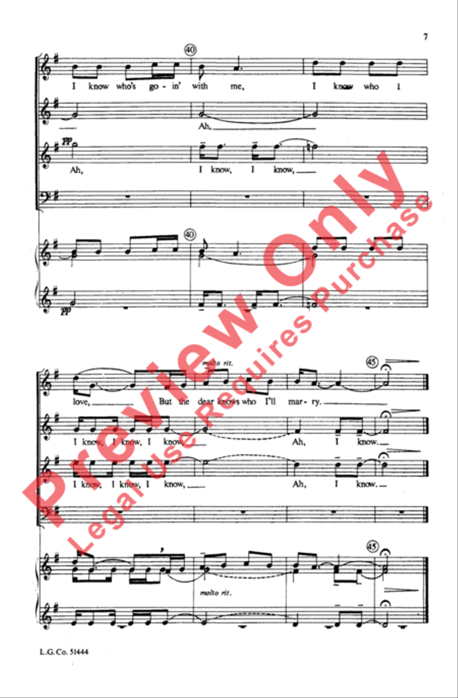 I Know Where I'm Goin' I Know Where I'm Goin' 4-Part scores gallery preview page 7