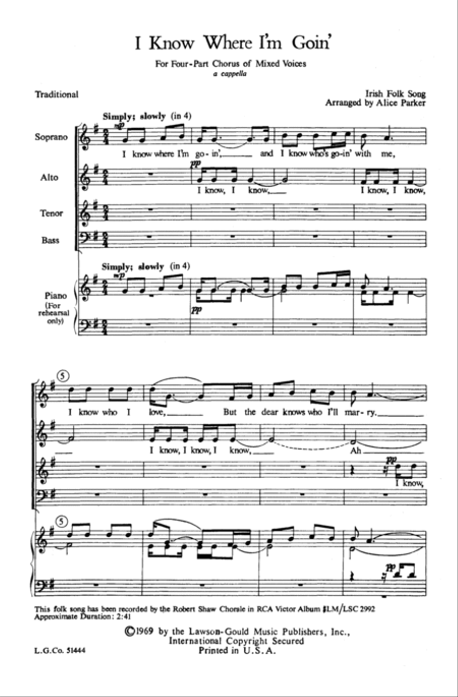 I Know Where I'm Goin' I Know Where I'm Goin' 4-Part scores gallery preview page 9