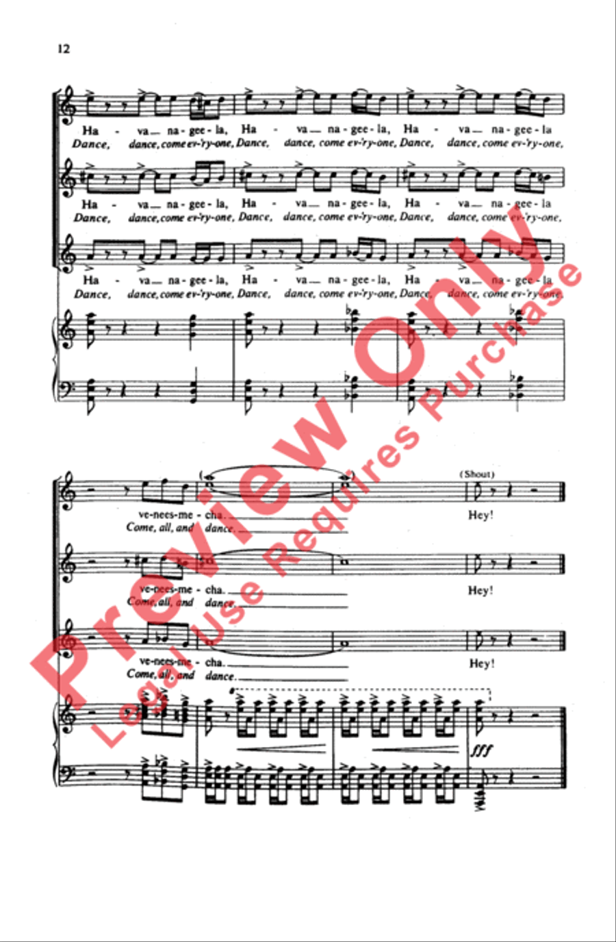 Hava Nageela Hava Nageela Women's Choir scores gallery preview page 12