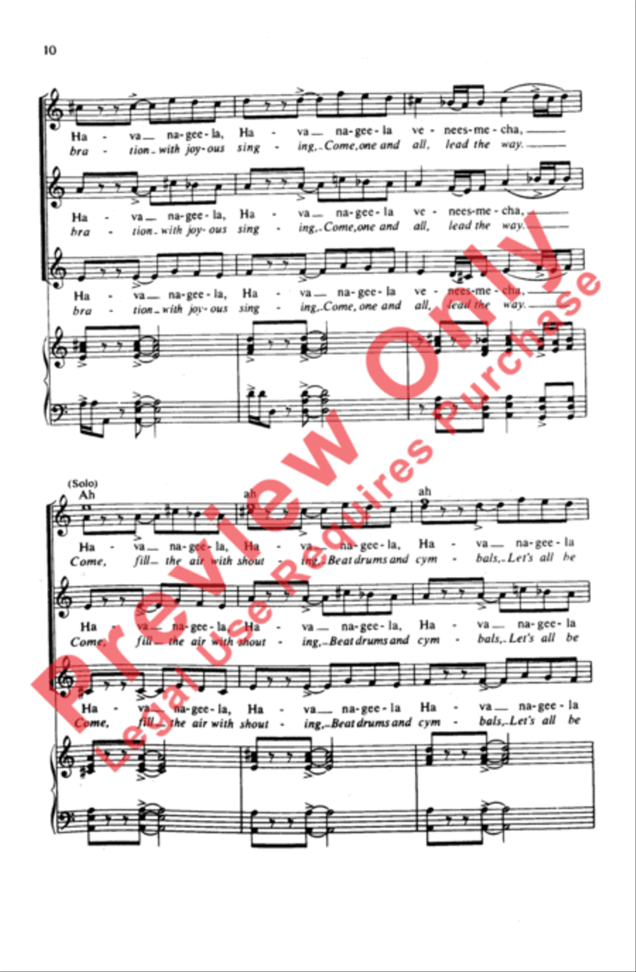 Hava Nageela Hava Nageela Women's Choir scores gallery preview page 10