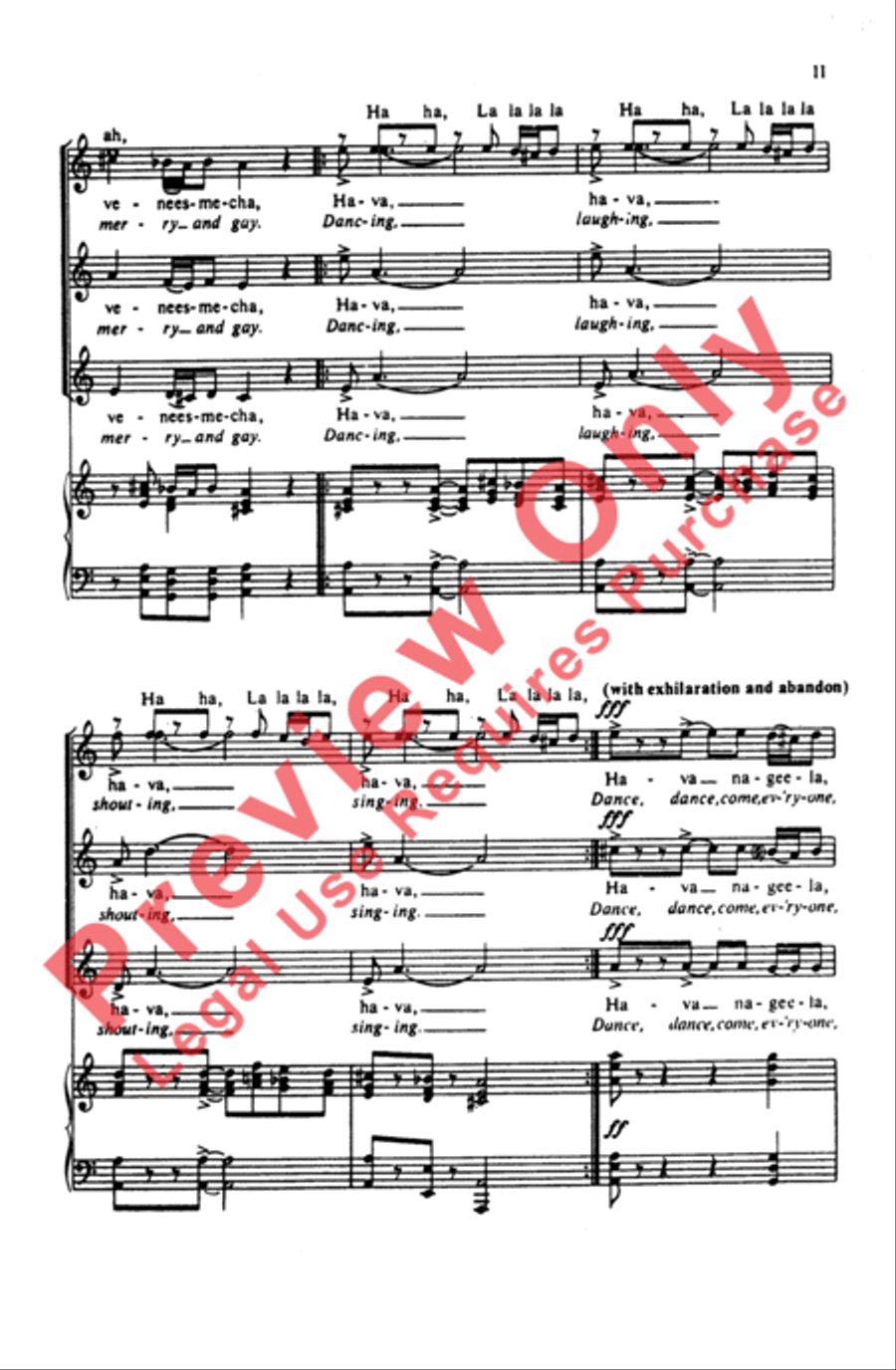 Hava Nageela Hava Nageela Women's Choir scores gallery preview page 11