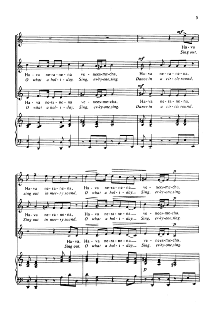 Hava Nageela Hava Nageela Women's Choir scores gallery preview page 15