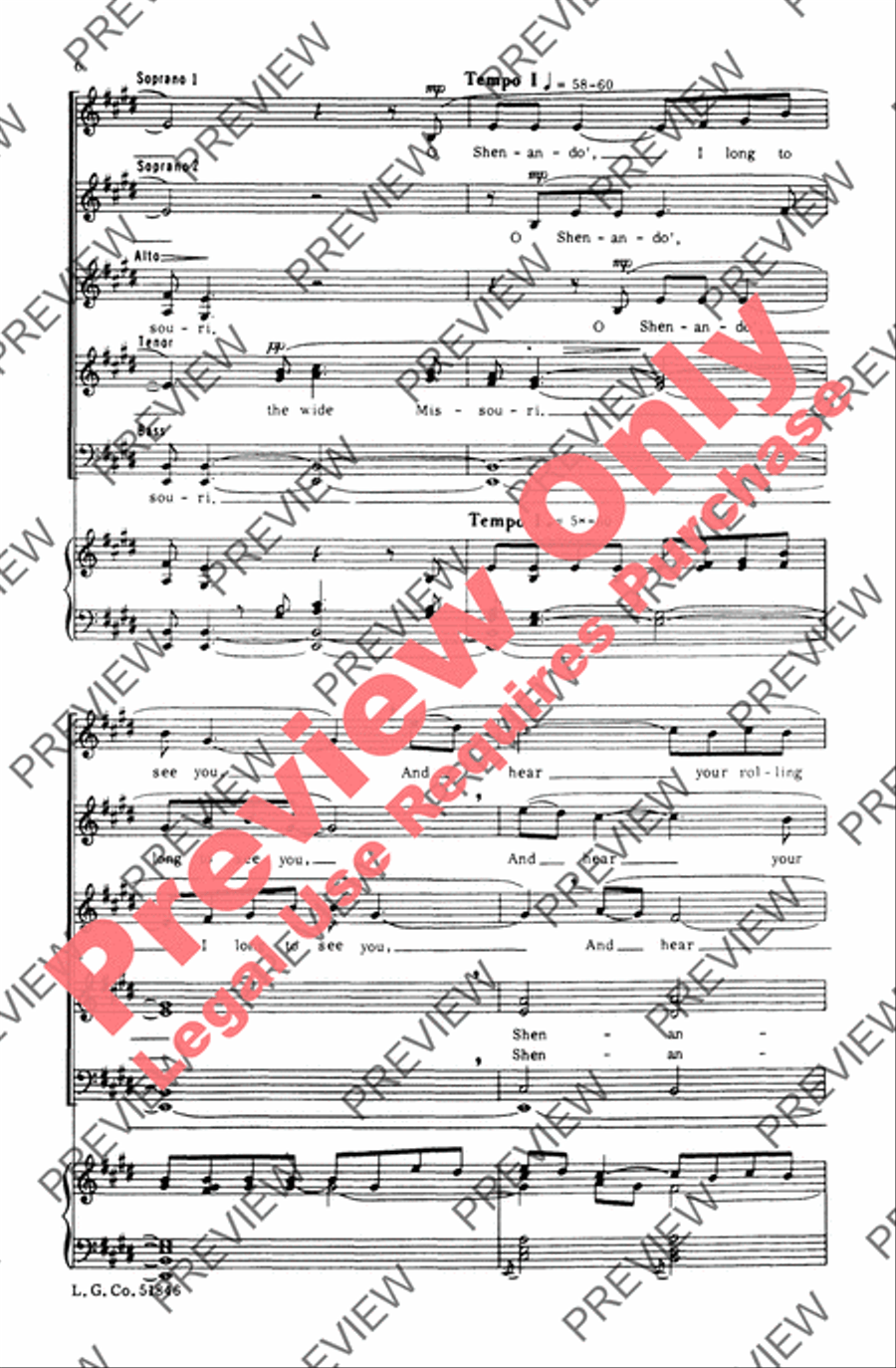 Shenandoah Shenandoah 4-Part scores gallery preview page 5