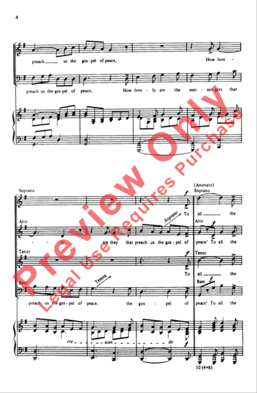 How Lovely Are the Messengers 4-Part scores gallery preview page 4