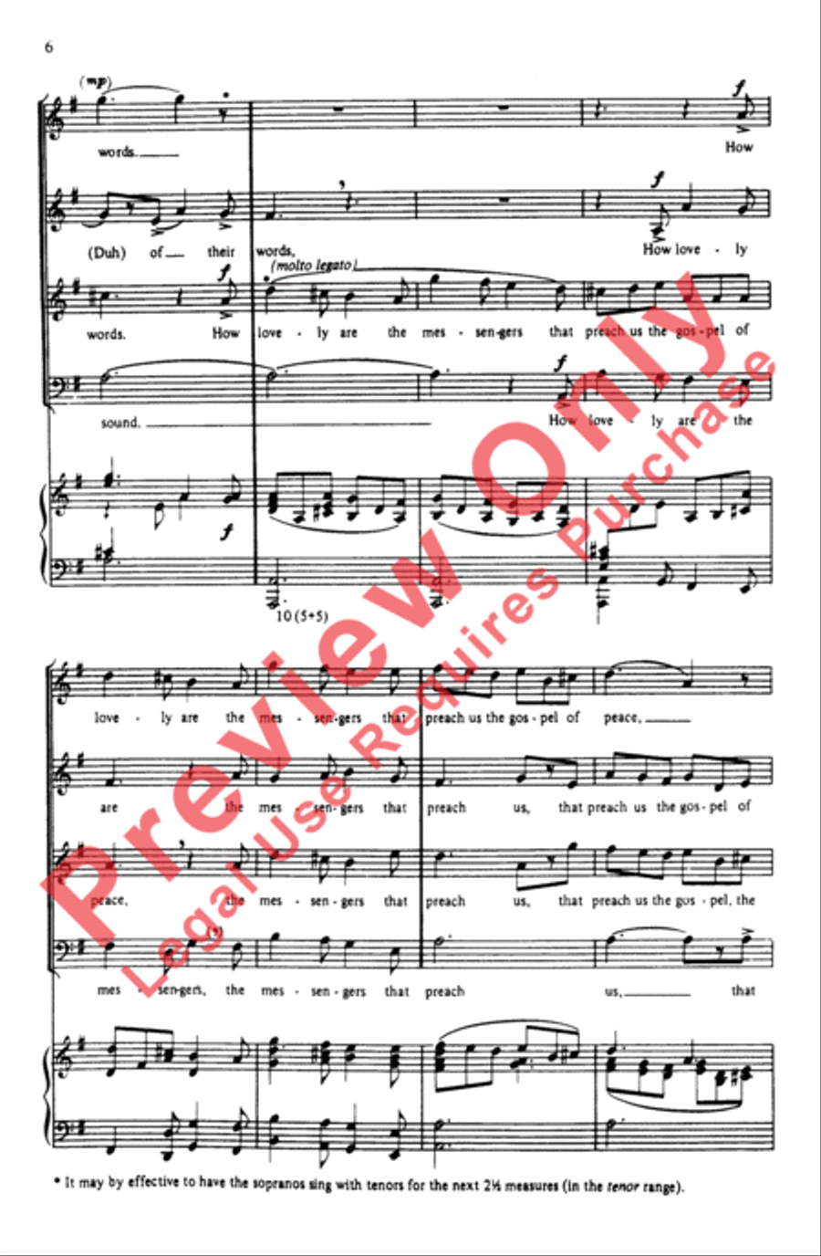 How Lovely Are the Messengers 4-Part scores gallery preview page 6