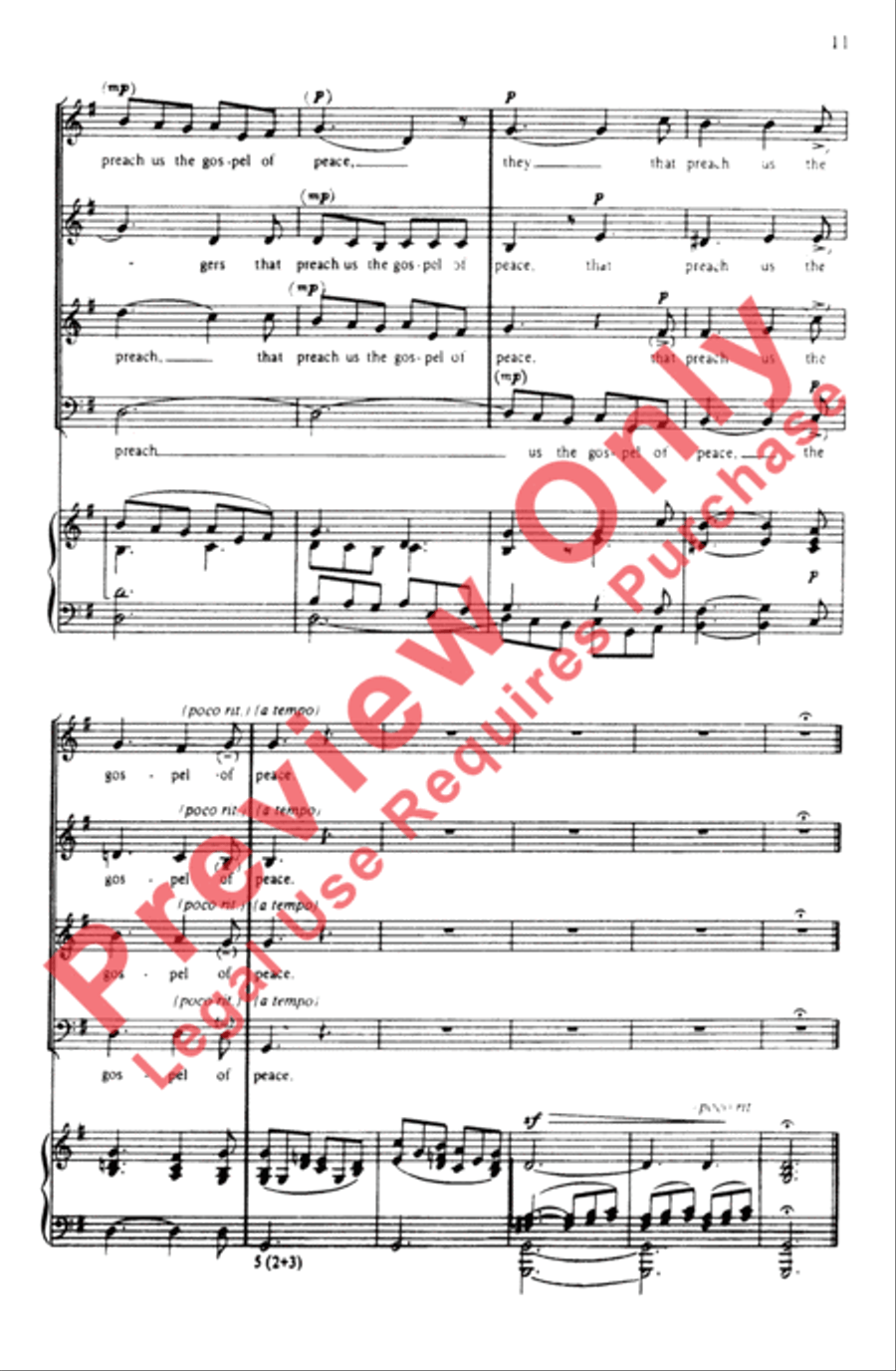 How Lovely Are the Messengers 4-Part scores gallery preview page 11