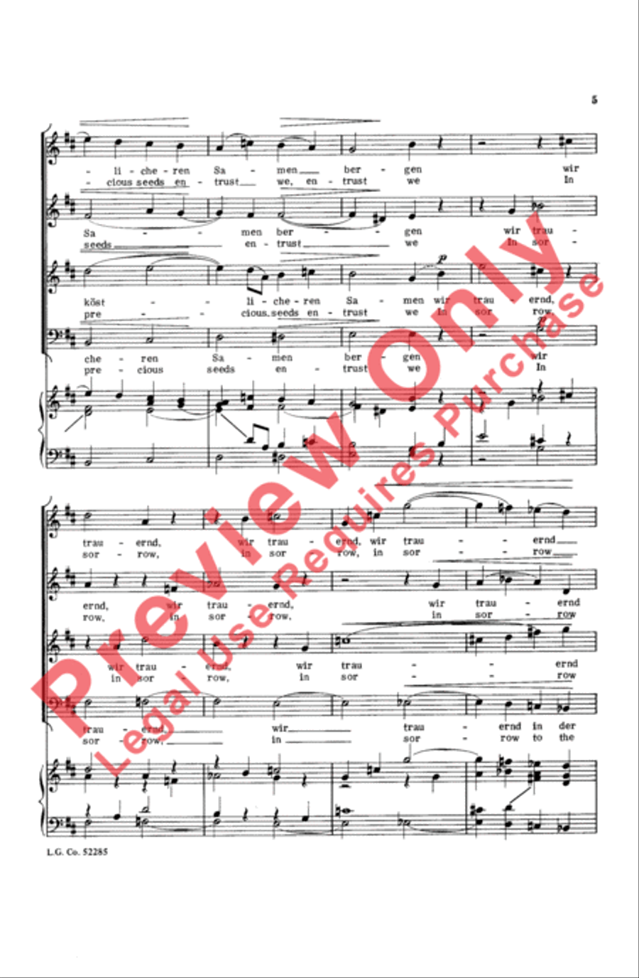 Dem Dunkeln Schoss Der Heil'gen Erde Choir scores gallery preview page 5