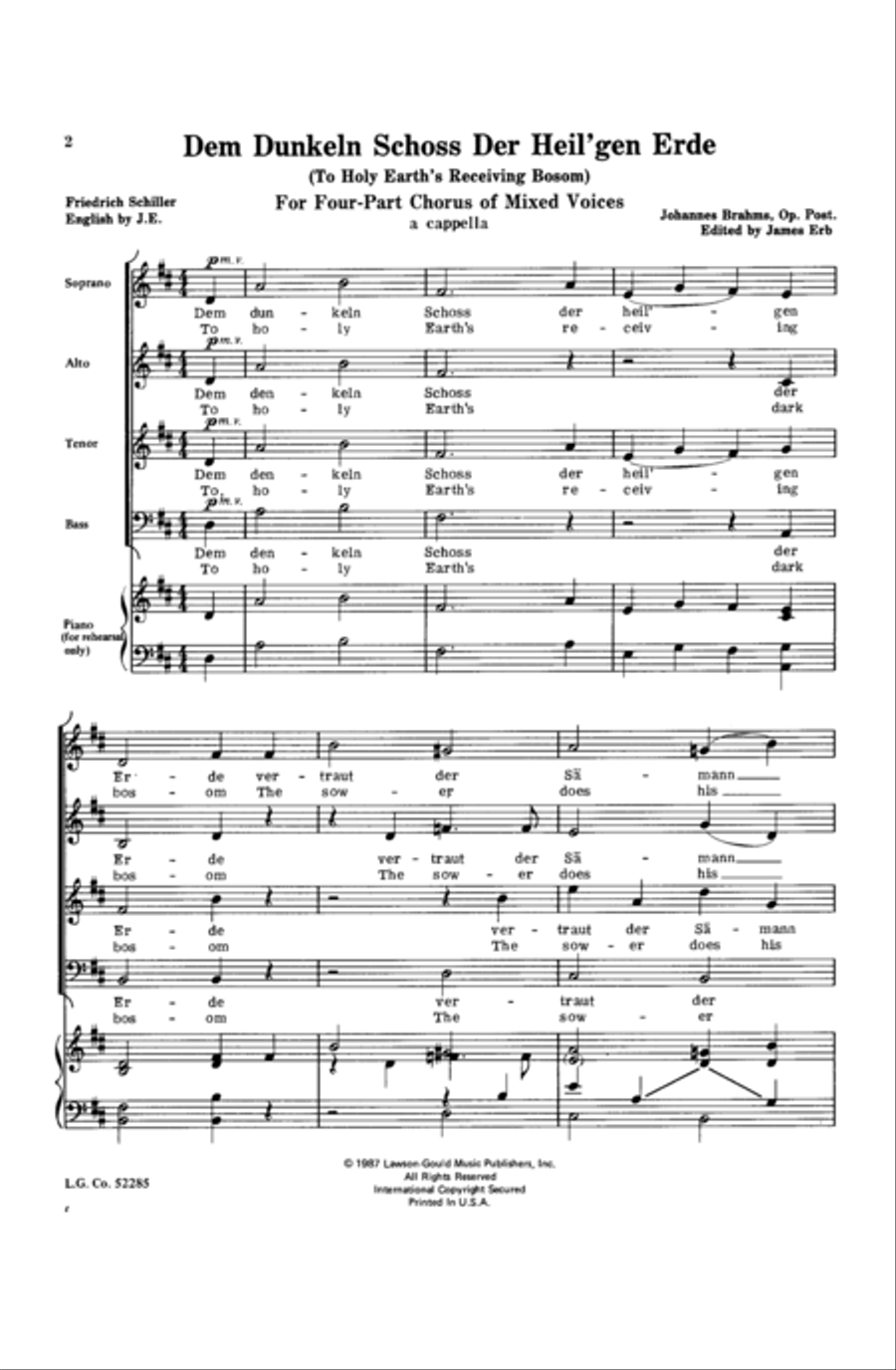 Dem Dunkeln Schoss Der Heil'gen Erde Choir scores gallery preview page 9