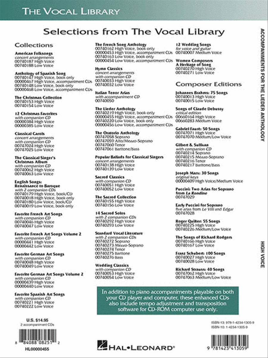 The Lieder Anthology – Accompaniment CDs High Voice scores gallery preview page 4