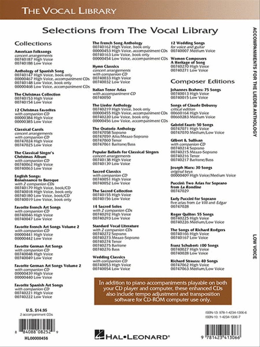 The Lieder Anthology – Accompaniment CDs Low Voice scores gallery preview page 2