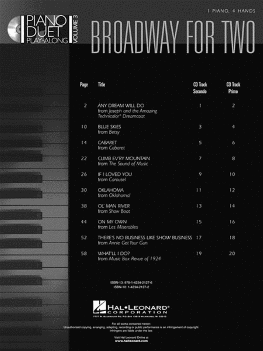 Broadway for Two 1 Piano, 4-Hands scores gallery preview page 2
