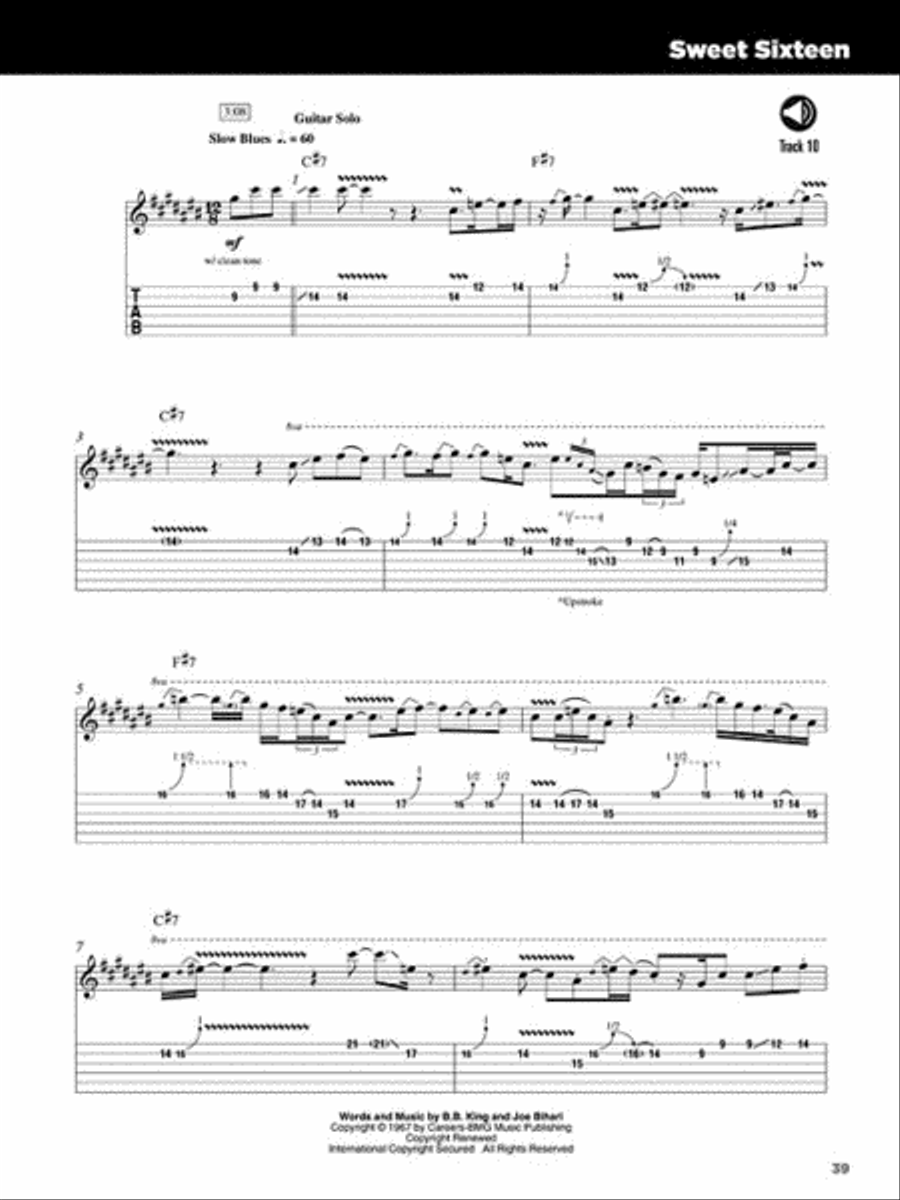 25 Great Blues Guitar Solos Electric Guitar scores gallery preview page 7