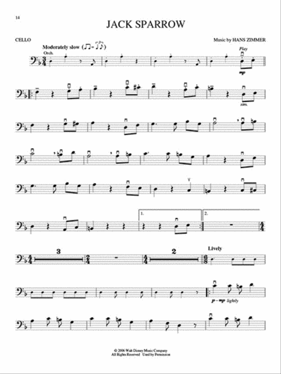Pirates of the Caribbean (Cello) Cello scores gallery preview page 5