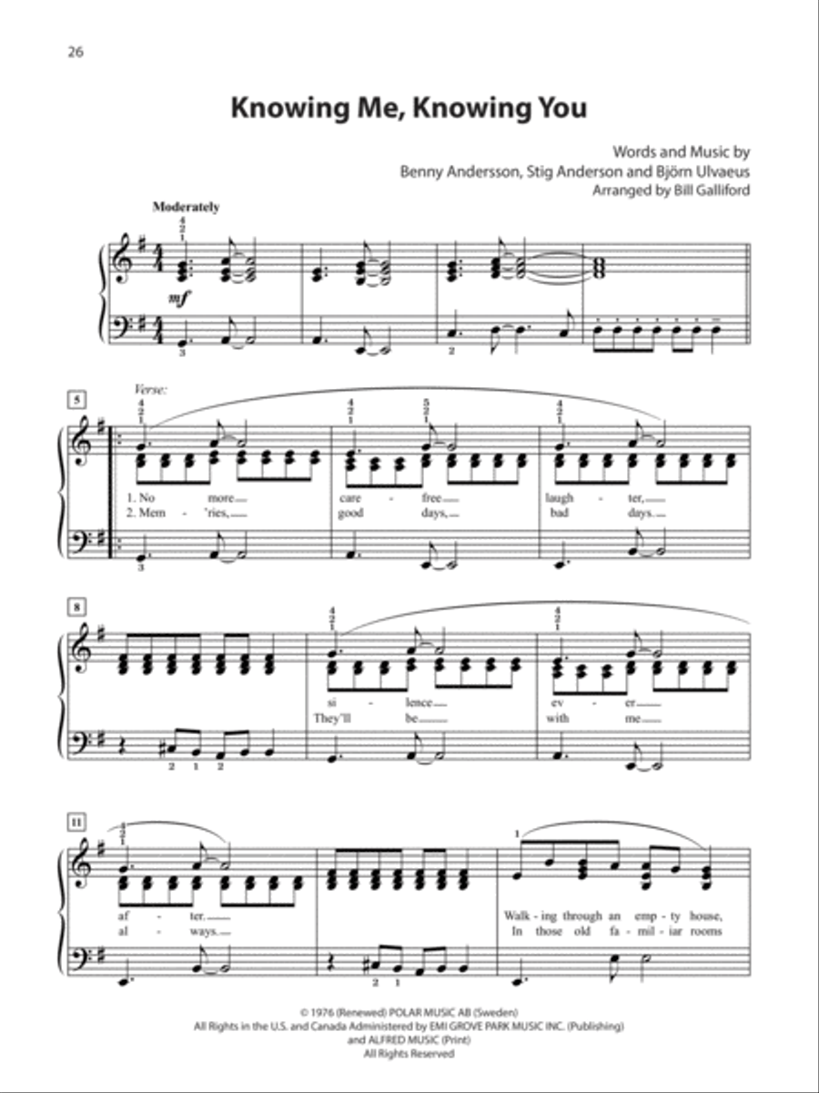 Mamma Mia! (Broadway's Best) Easy Piano scores gallery preview page 4