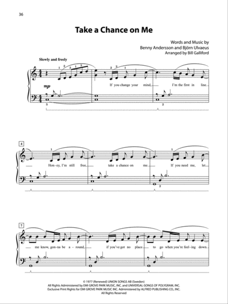 Mamma Mia! (Broadway's Best) Easy Piano scores gallery preview page 8