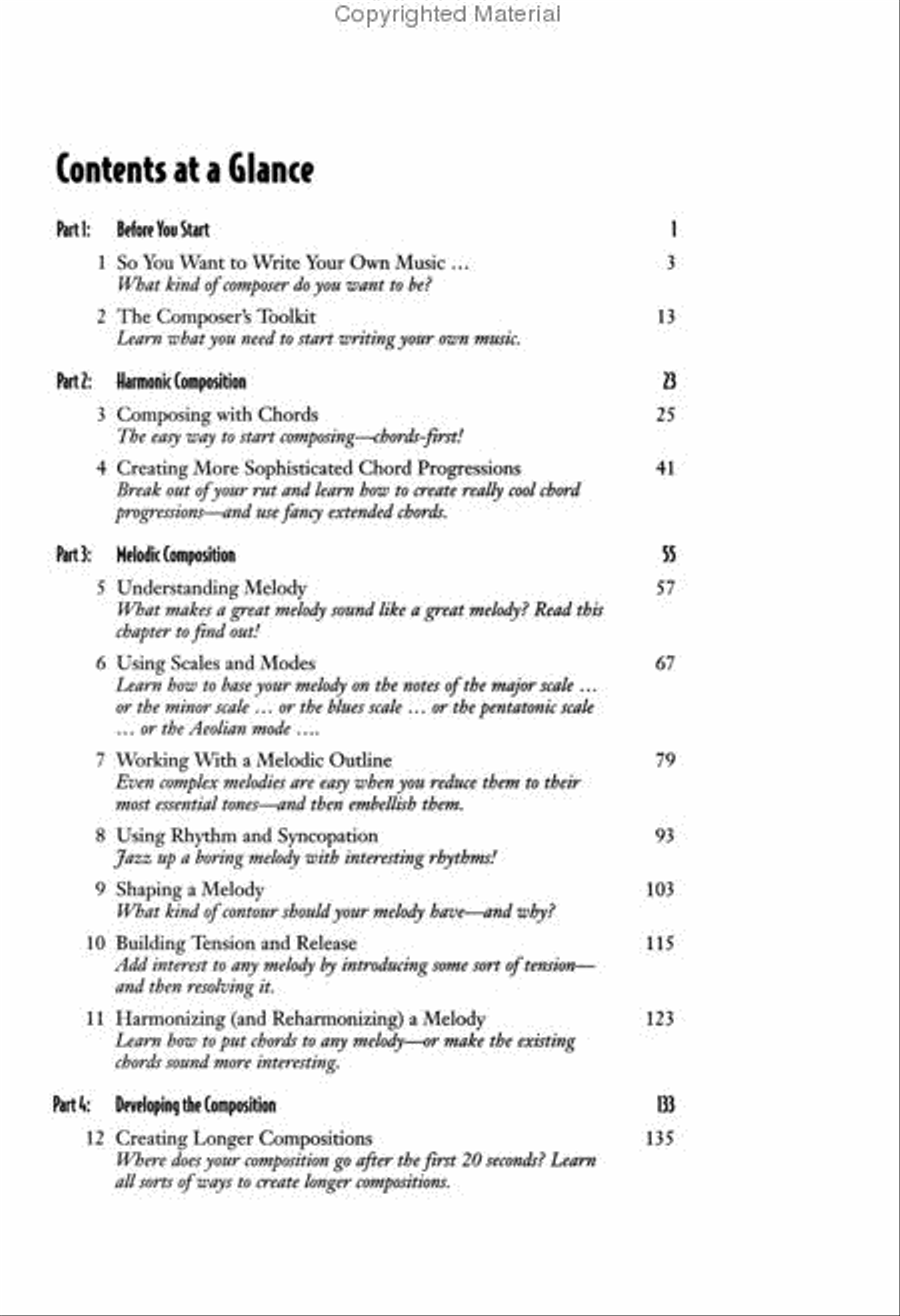 Complete Idiot's Guide to Music Composition Textbook scores gallery preview page 2