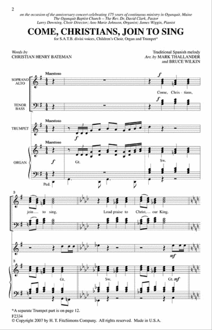 Come, Christians, Join to Sing Divisi scores gallery preview page 2