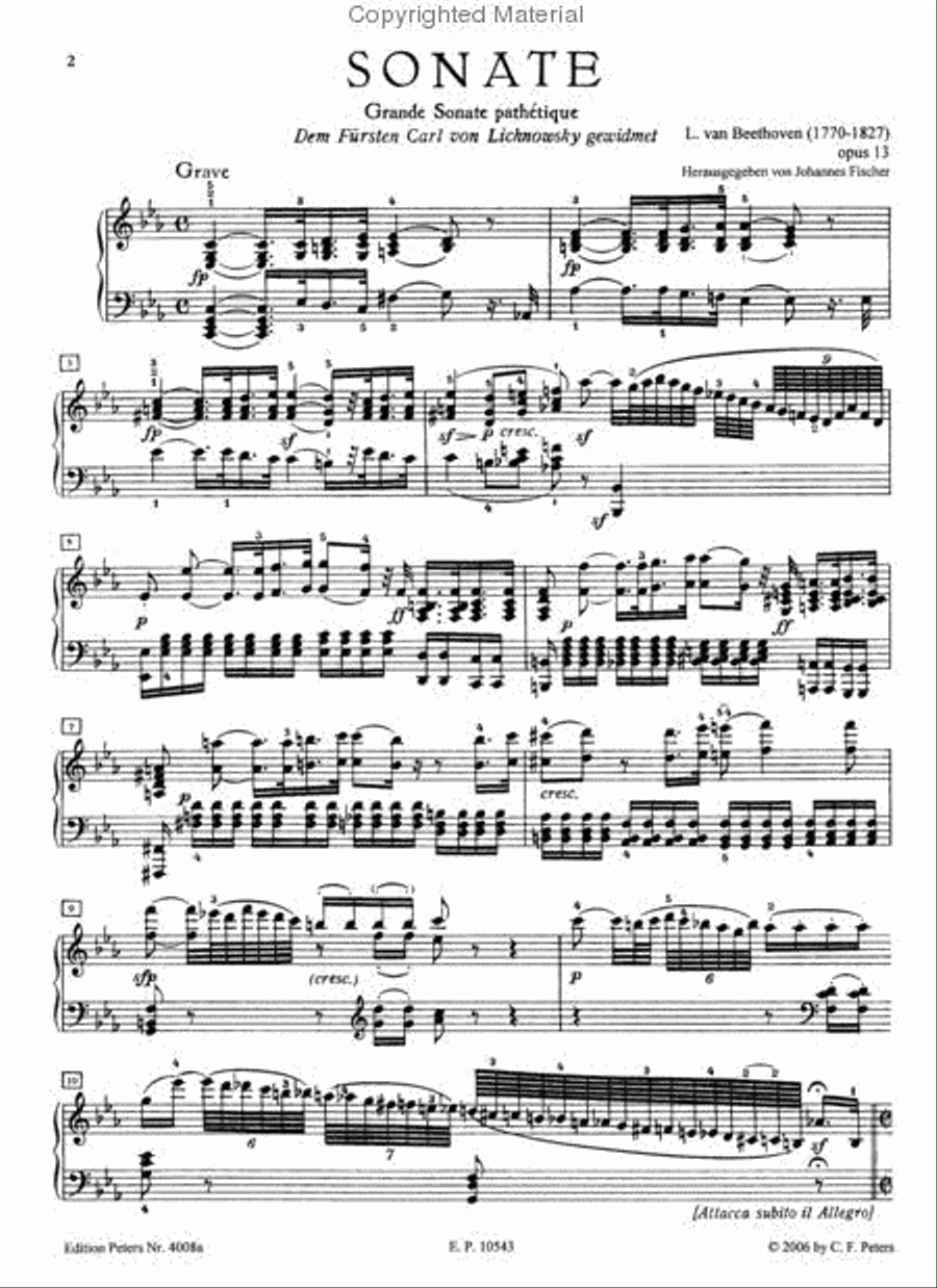Piano Sonata No. 8 in C minor Op. 13 Pathétique Piano Solo scores gallery preview page 2