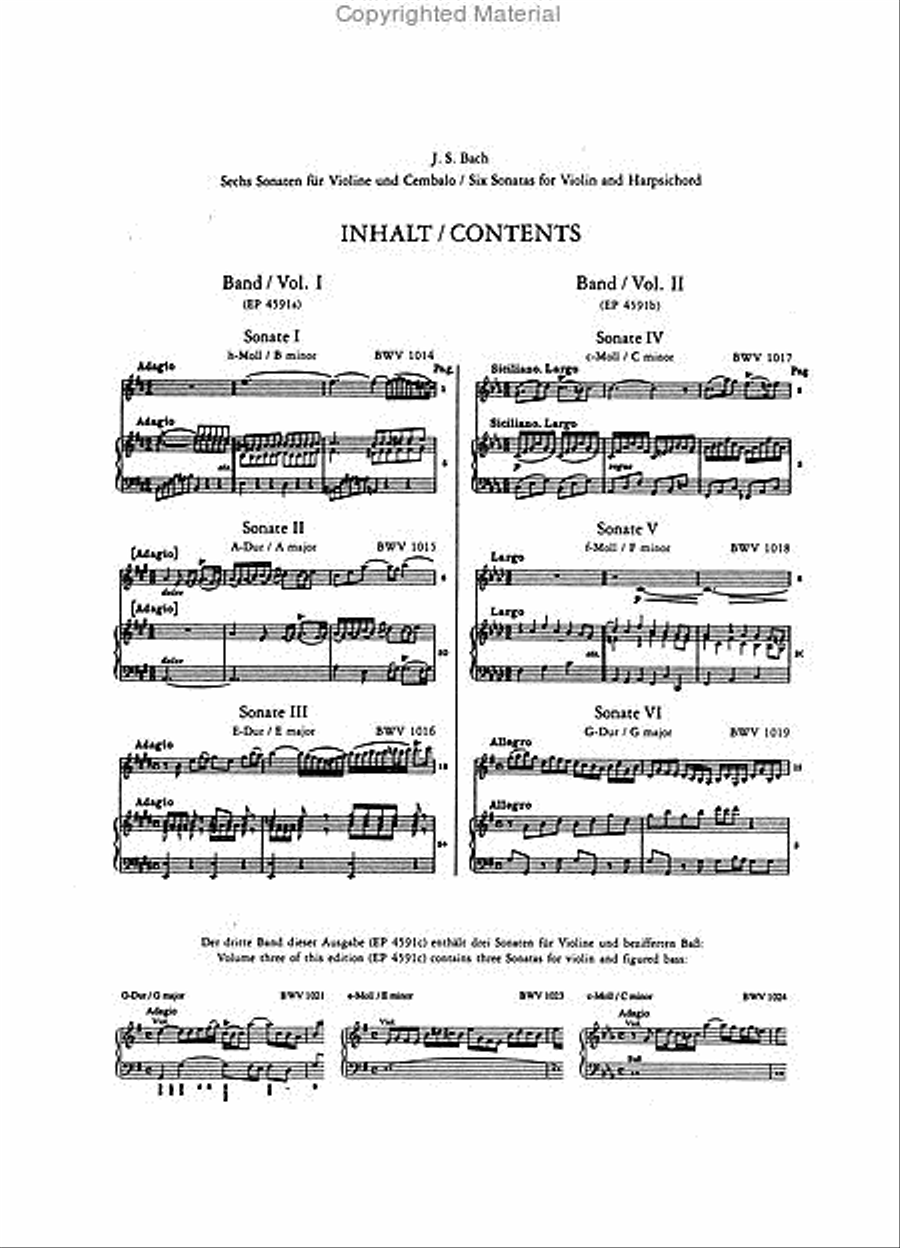 Sonatas for Violin and Harpsichord (Piano) [incl. CD] Violin Solo scores gallery preview page 2