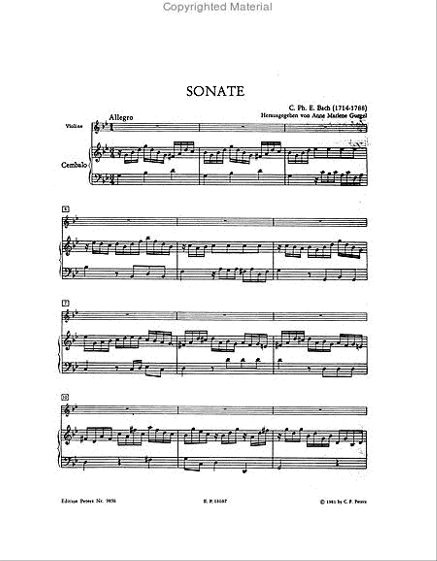 Sonata for Violin (Flute) and Harpsichord in G minor [incl. CD] Flute scores gallery preview page 2