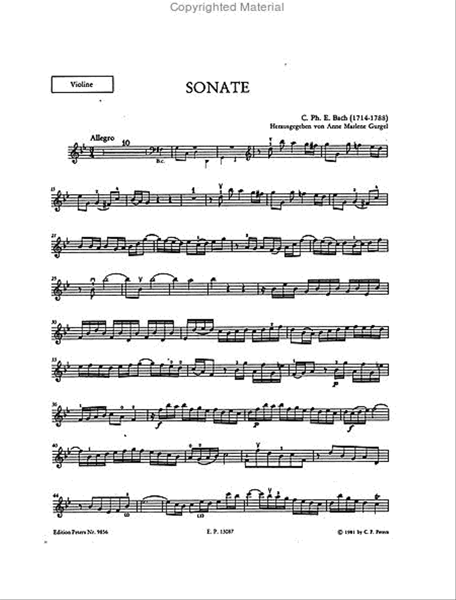 Sonata for Violin (Flute) and Harpsichord in G minor [incl. CD] Flute scores gallery preview page 4