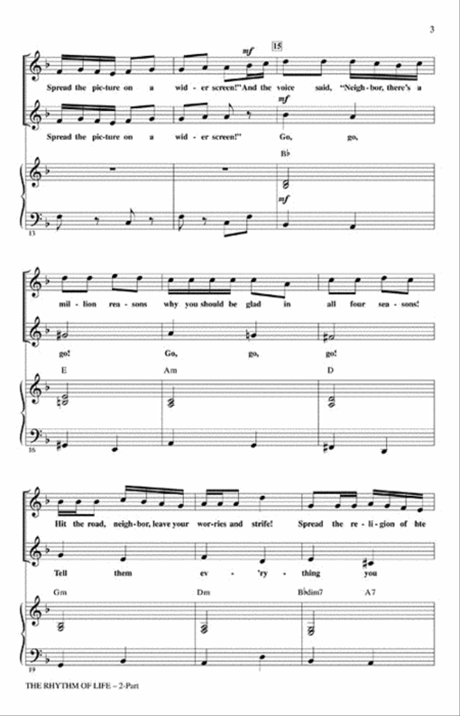 The Rhythm of Life The Rhythm of Life 2-Part scores gallery preview page 3