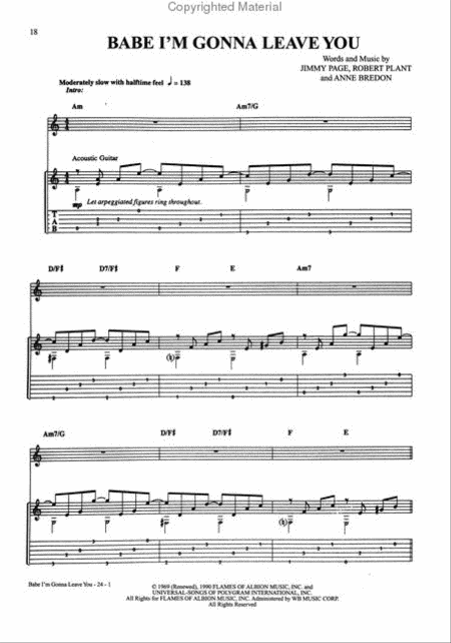 Led Zeppelin -- Led Zeppelin Electric Guitar scores gallery preview page 3
