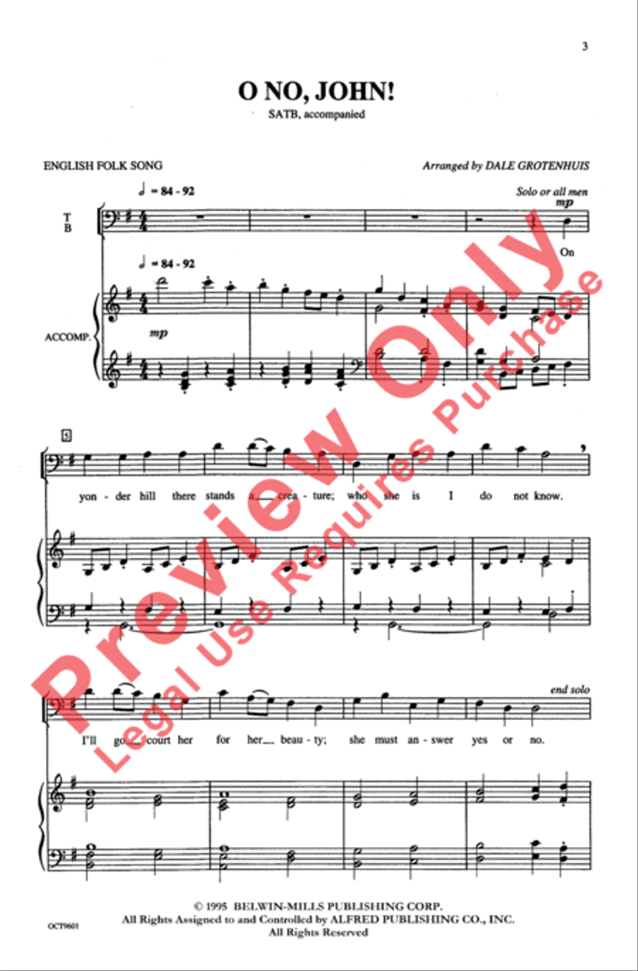 O No, John! O No, John! Choir scores gallery preview page 2