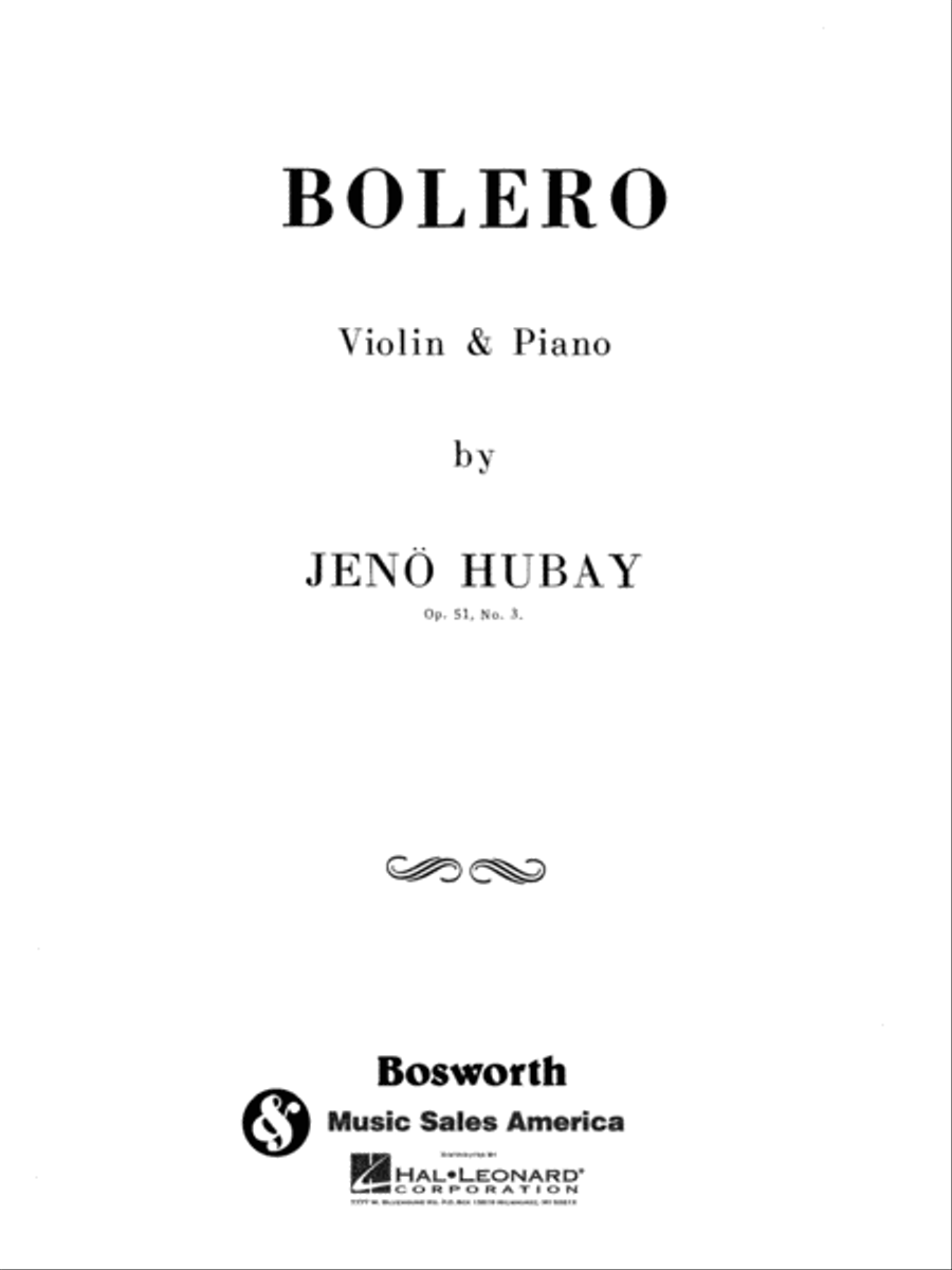 Bolero, Op. 51 No. 3 Bolero, Op. 51 No. 3 Violin Solo scores gallery preview page 1