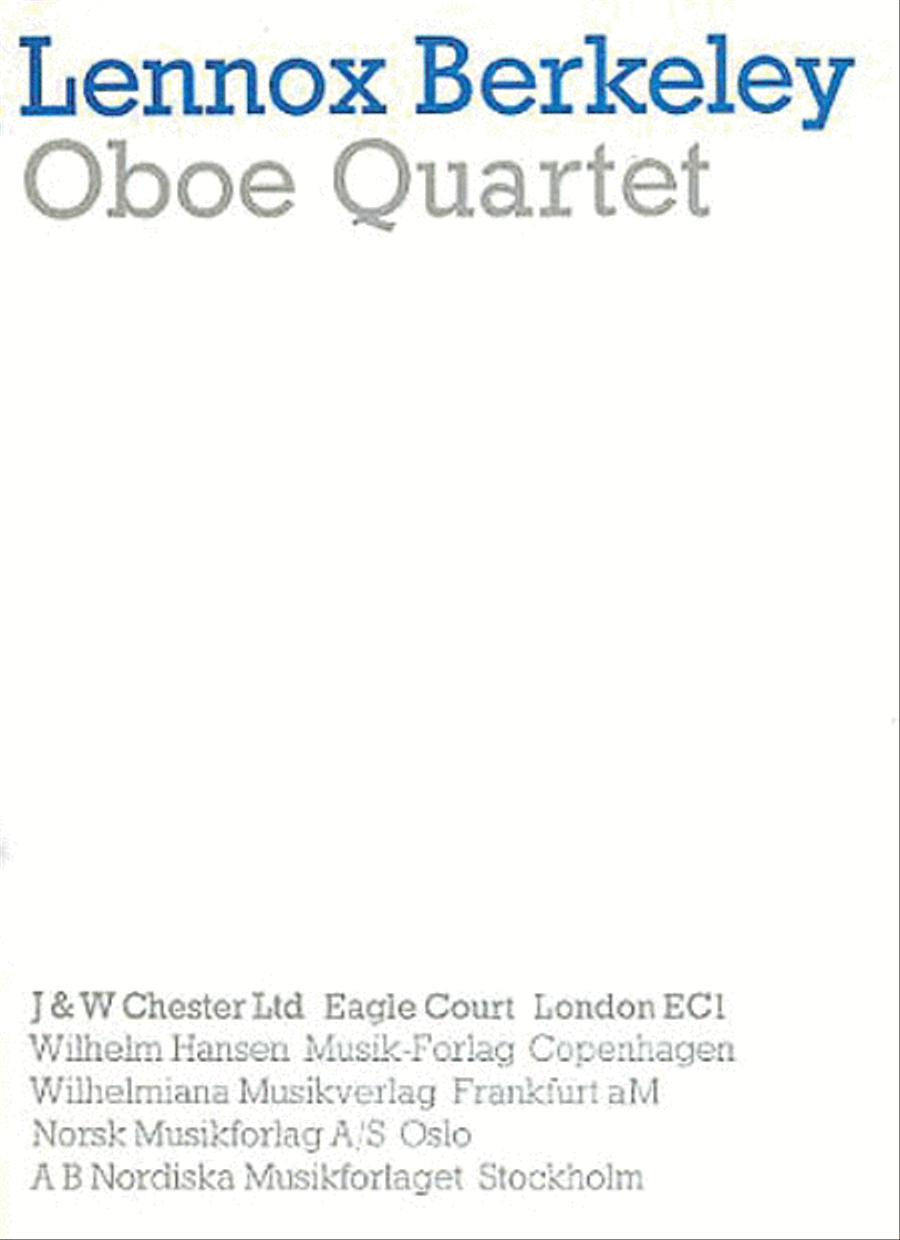 Lennox Berkeley: Oboe Quartet Op.70 (Miniature Score) Oboe scores gallery preview page 1