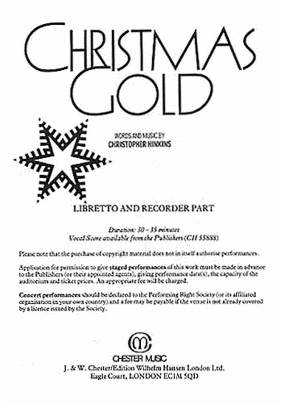 Christmas Gold (1-9 Copies) Recorder - Sheet Music