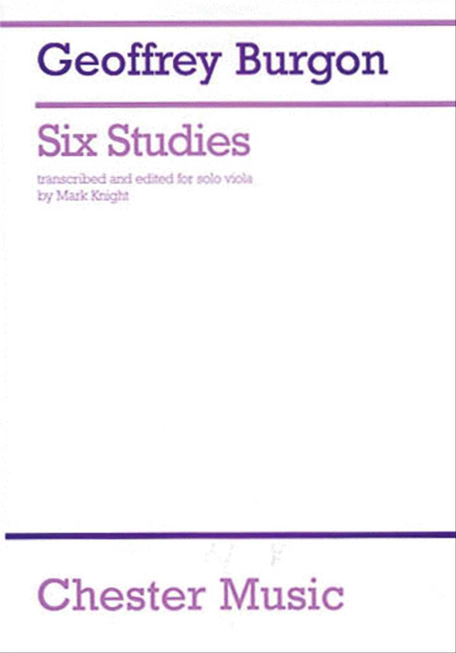 Geoffrey Burgon: Six Studies For Cello Arranged For Solo Viola Cello scores gallery preview page 1
