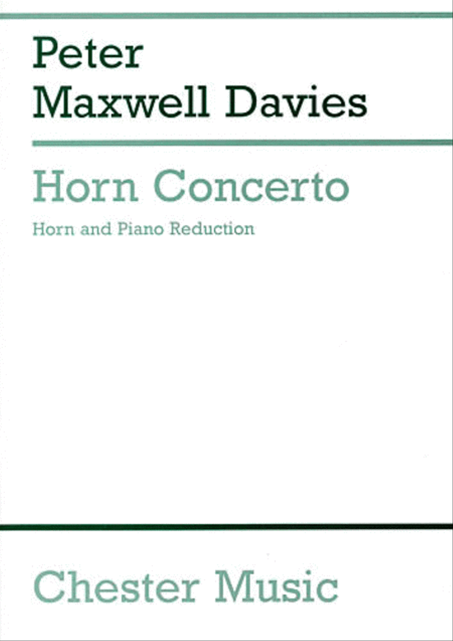 Peter Maxwell Davies: Horn Concerto (Horn And Piano) Piano Accompaniment scores gallery preview page 1