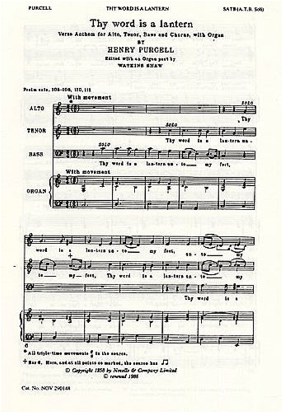 Thy Word Is a Lantern Thy Word Is a Lantern 4-Part scores gallery preview page 1