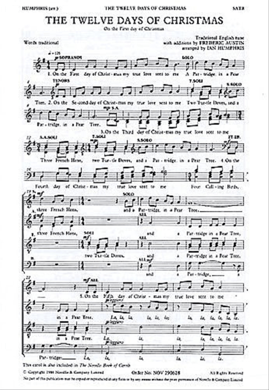 The Twelve Days of Christmas SSAATTBB scores gallery preview page 1
