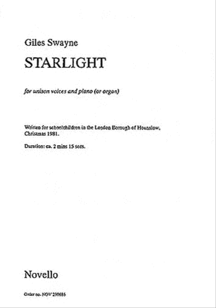 Starlight Starlight Unison Choir scores gallery preview page 1