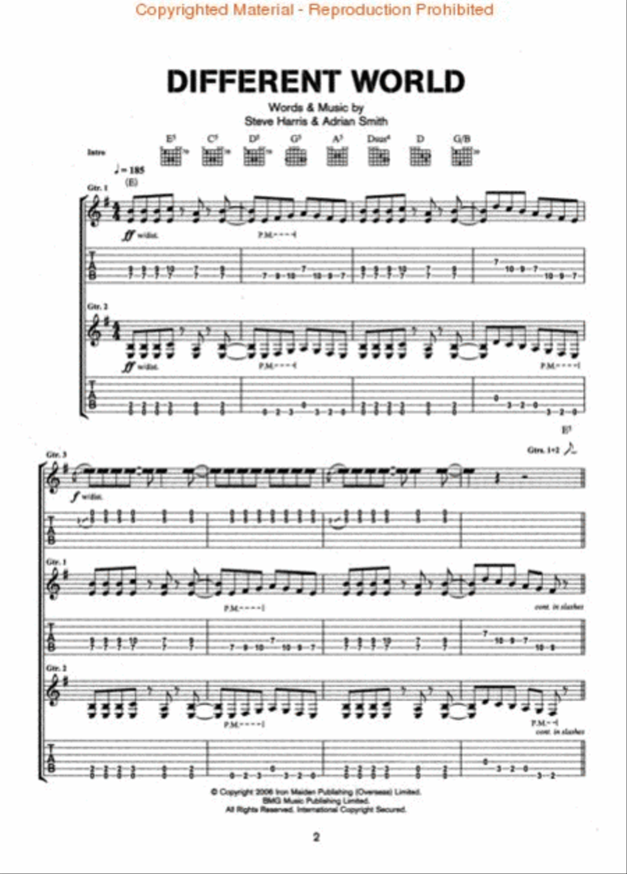 Iron Maiden - A Matter of Life and Death Electric Guitar scores gallery preview page 2