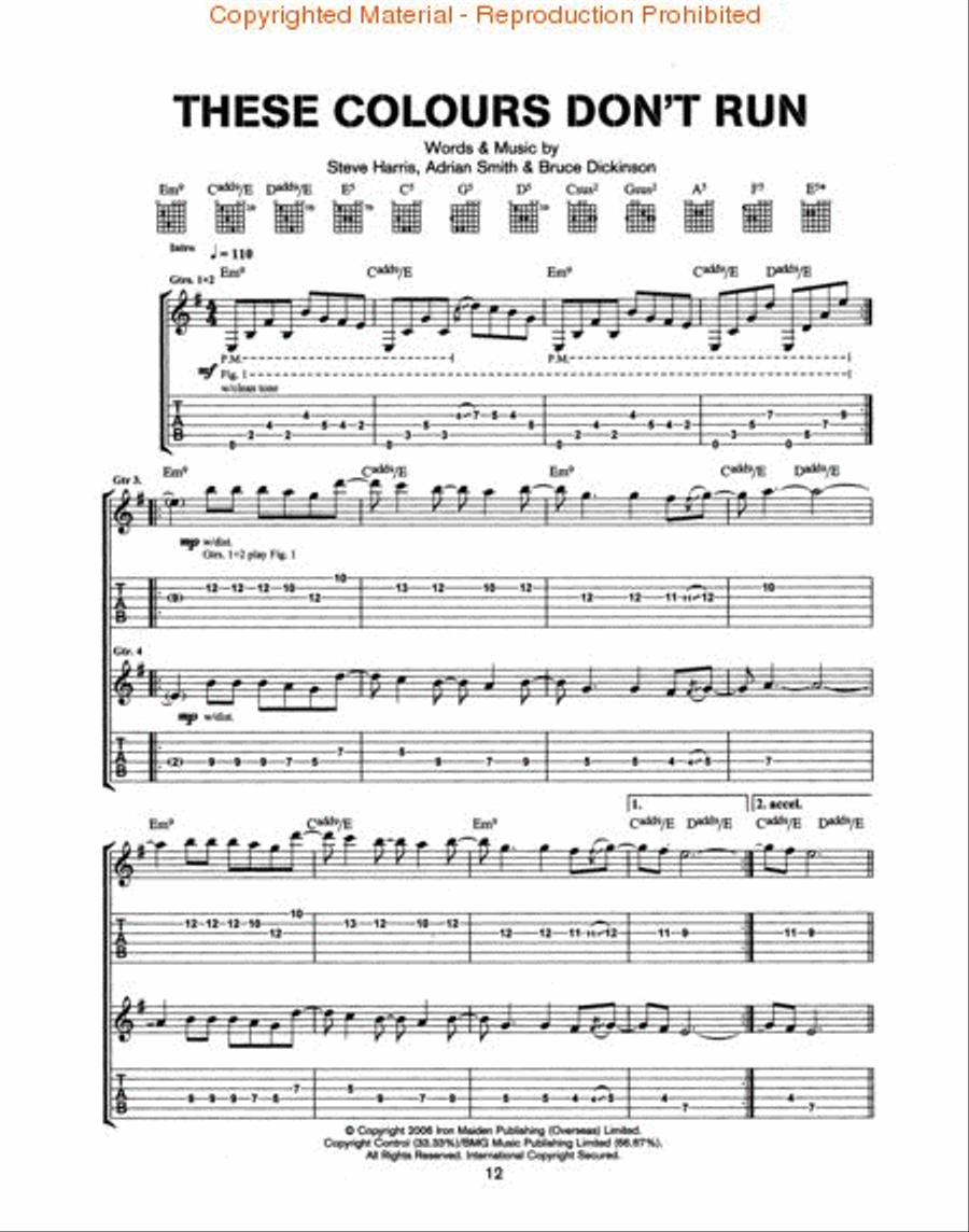 Iron Maiden - A Matter of Life and Death Electric Guitar scores gallery preview page 3
