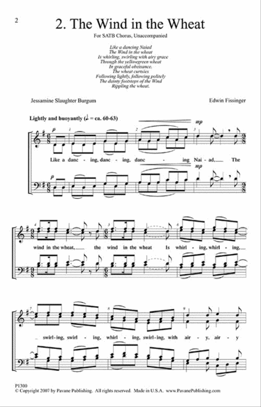 The Wind in the Wheat 4-Part scores gallery preview page 2