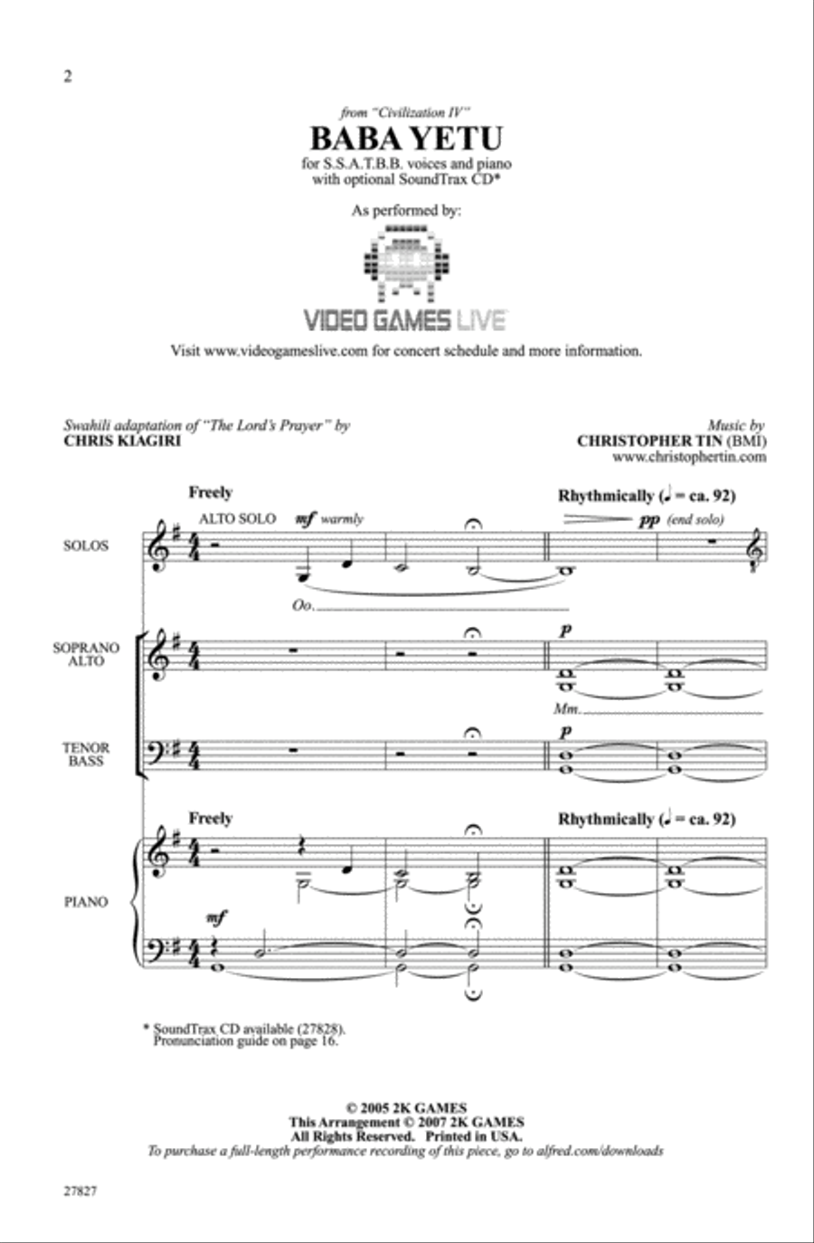 Baba Yetu SSATBB scores gallery preview page 2